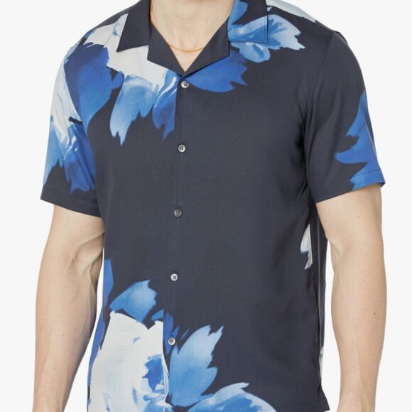 $185 THOERY Men's Irving CC Abstract Floral Shirt Size Medium